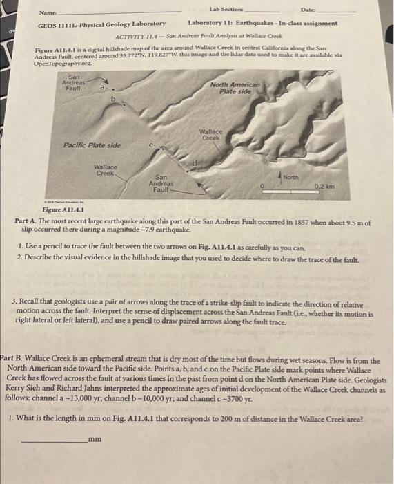 GEOS 1111L- Physical Geology Laboratory Laboratory | Chegg.com