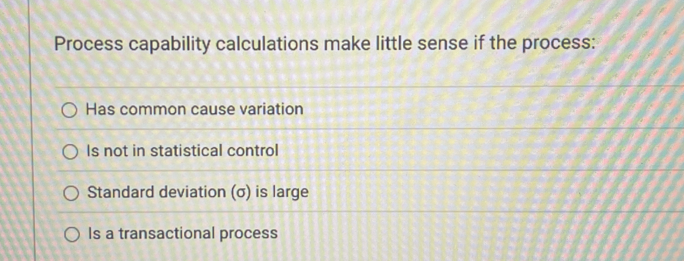 [Solved] Process capability calculations make little sense