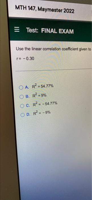 Solved Hoose The Coefficient Of Determination That Matches | Chegg.com