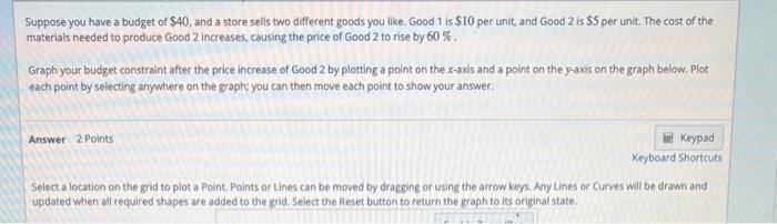 Solved Suppose you have a budget of $40, and a store sells | Chegg.com