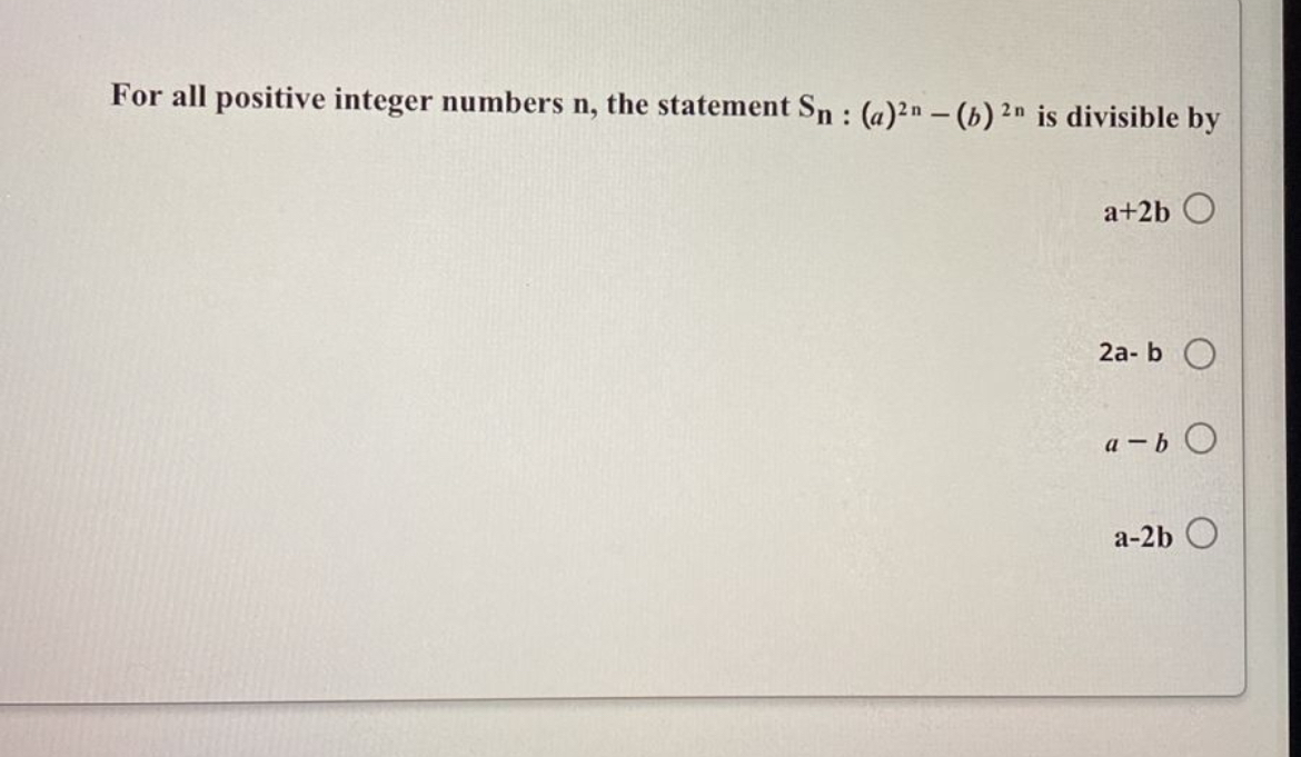 Solved For all positive integer numbers n , ﻿the statement | Chegg.com