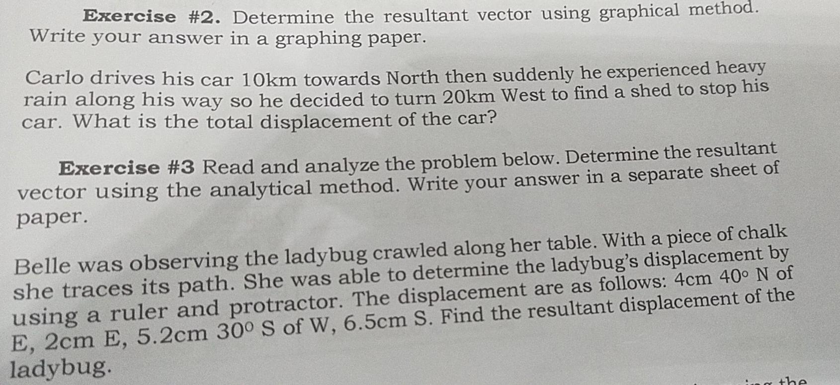 Solved Exercise #2. Determine the resultant vector using | Chegg.com