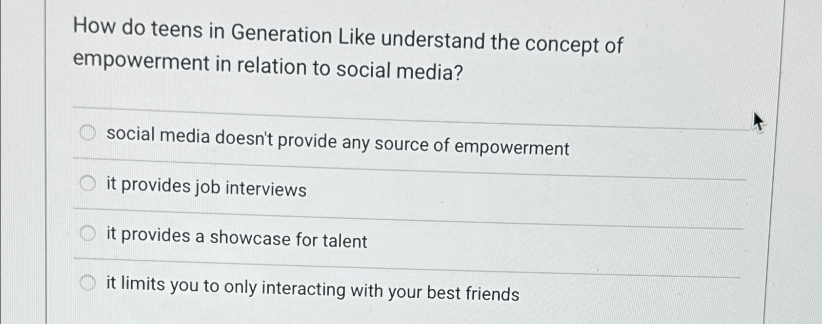 Solved How do teens in Generation Like understand the | Chegg.com
