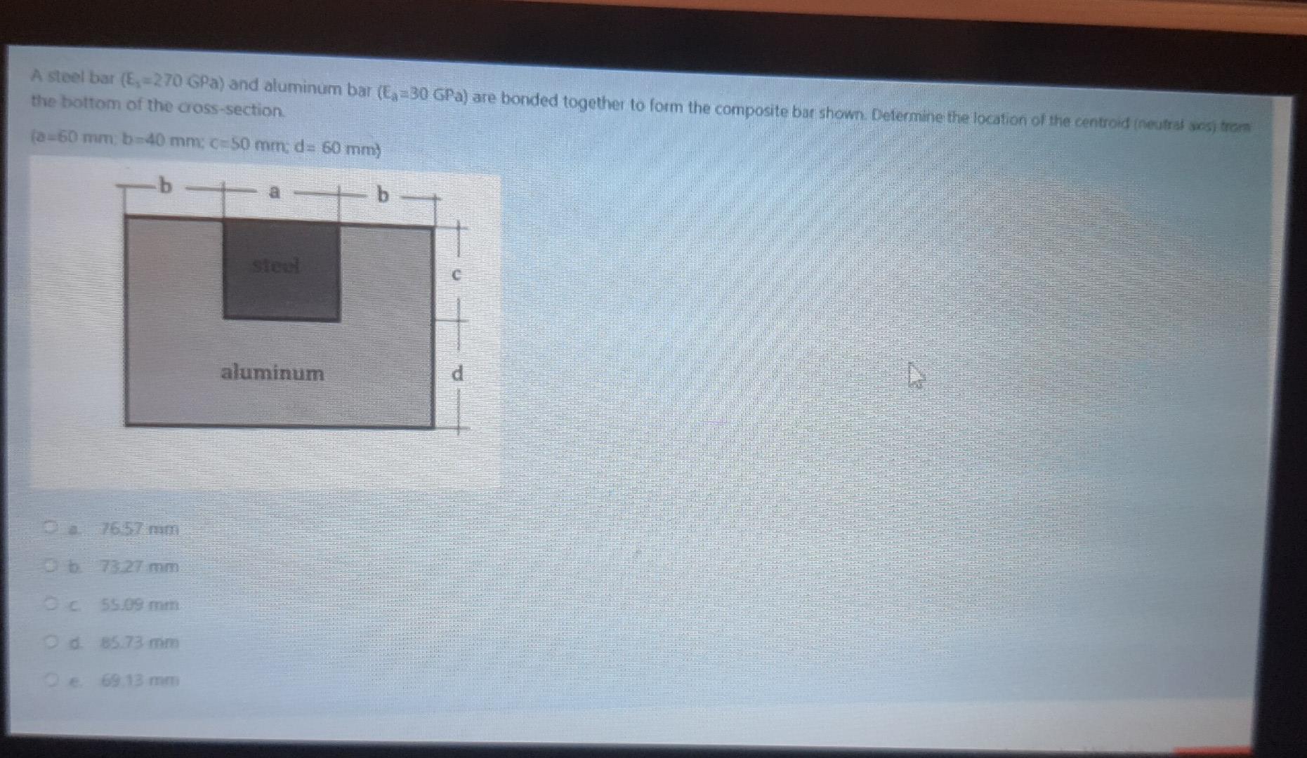 Solved A Steel Bar (E,=270 GPa) And Aluminum Bar (E₂=30 GPa) | Chegg.com