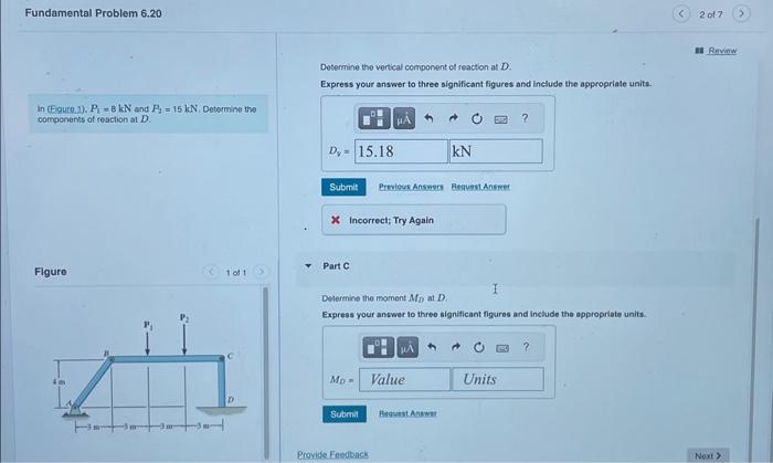 Solved Fundamental Problem 6.20 Part A Determine the | Chegg.com