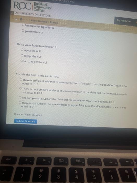 Solved non You wish to test the following claim (Ha) at a | Chegg.com