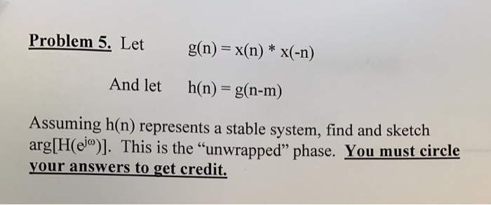 Solved Problem 5 Let G N X N X N And Let H N Chegg Com