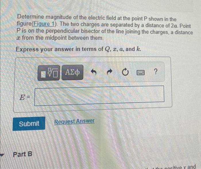 Determine magnitude of the electric field at the | Chegg.com