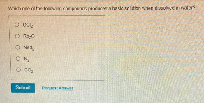 What Compound Produces A Basic Solution When Dissolved In Water