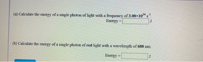 calculate the energy of a single photon of red light