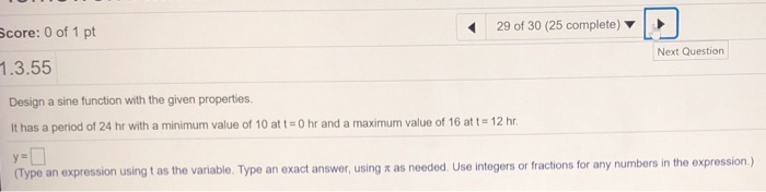 Solved Score: 0 of 1 pt 25 of 30 (25 complete) 1.3.34 Solve | Chegg.com