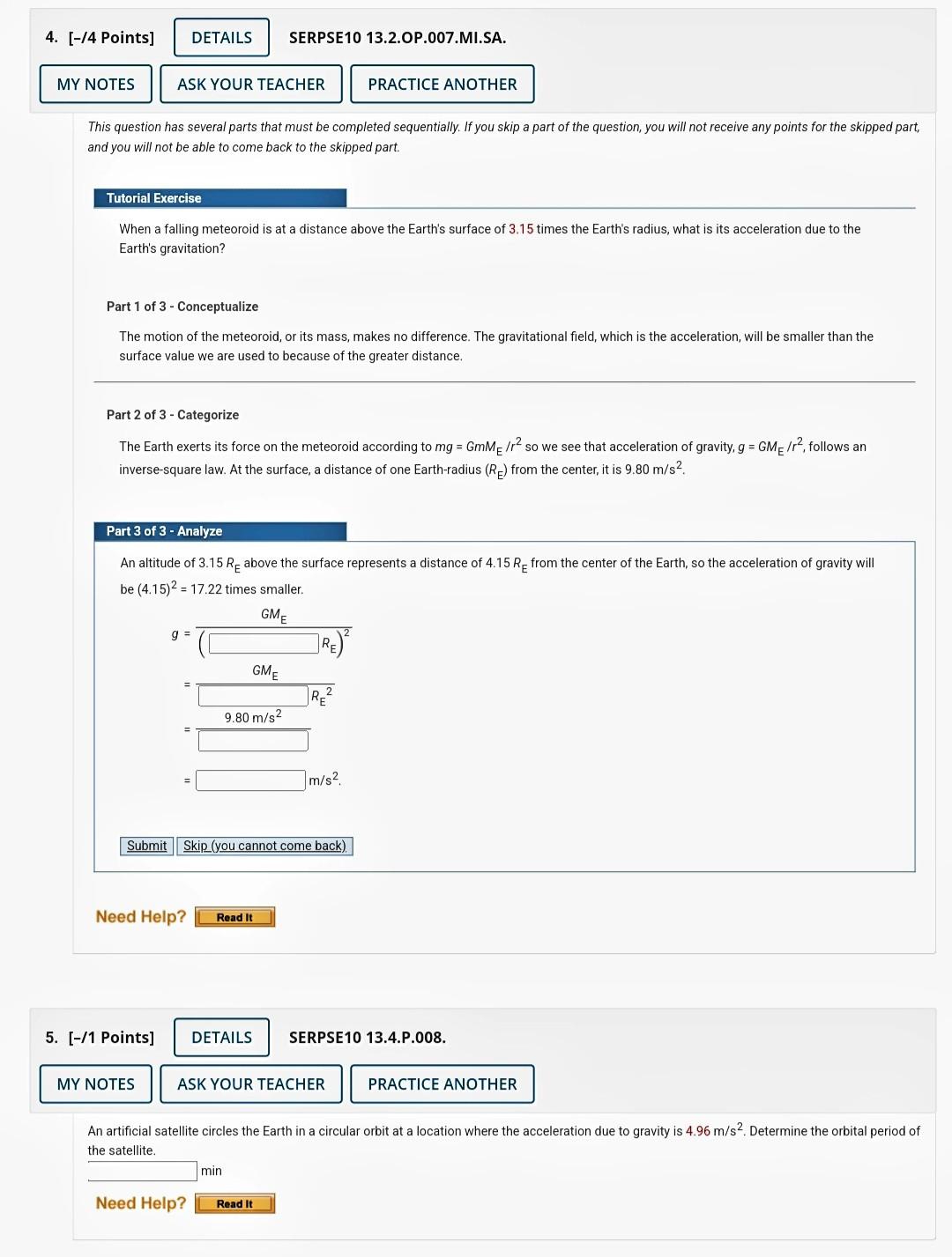 Solved 4. [-14 Points] DETAILS SERPSE10 13.2.OP.007.MI.SA. | Chegg.com