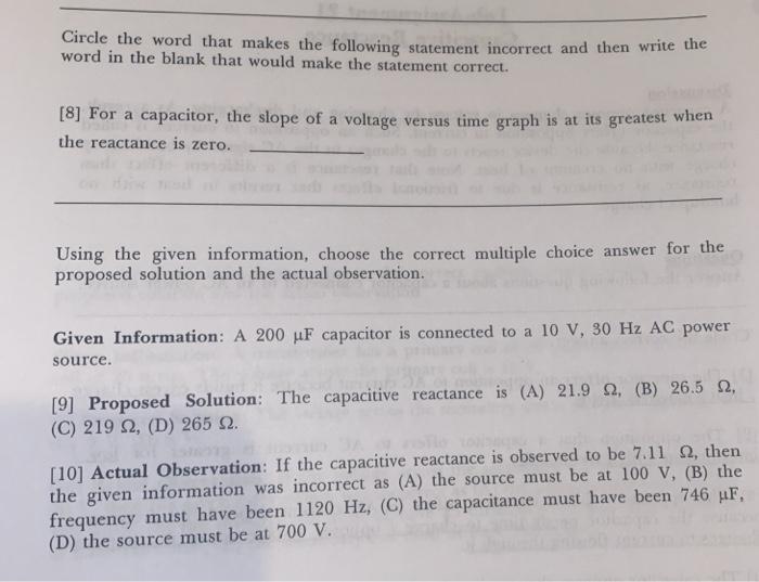 Solved Discussion A capacitor opposes changes in voltage by