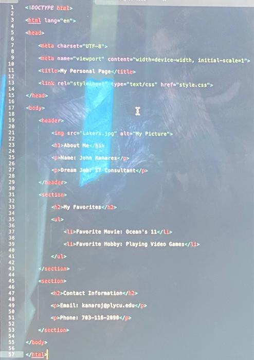 Solved Description In this Project you will update your HTML | Chegg.com