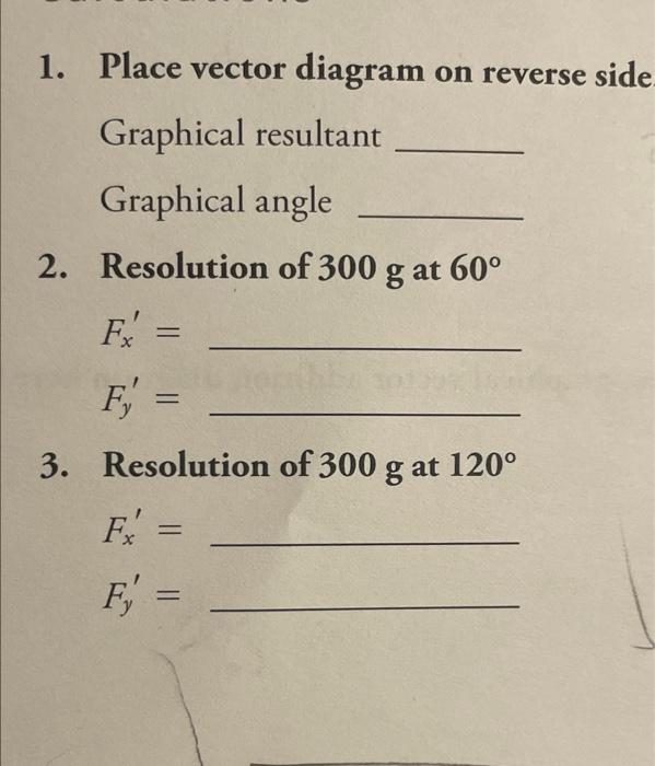 Solved 1. Place vector diagram on reverse side Graphical | Chegg.com