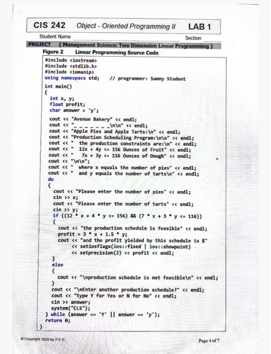 Solved Information about This Project Linear Programming is | Chegg.com