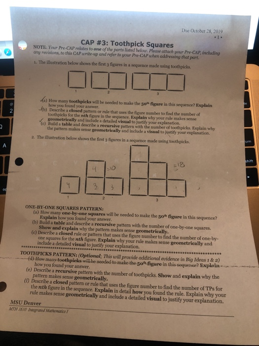 toothpick squares