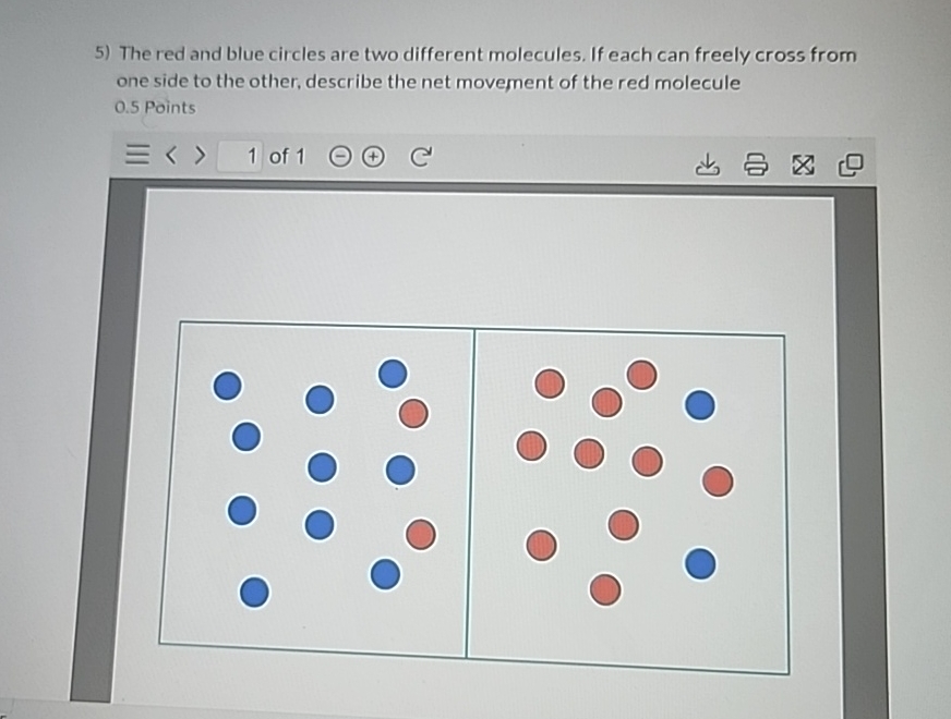 Solved The red and blue circles are two different molecules. | Chegg.com