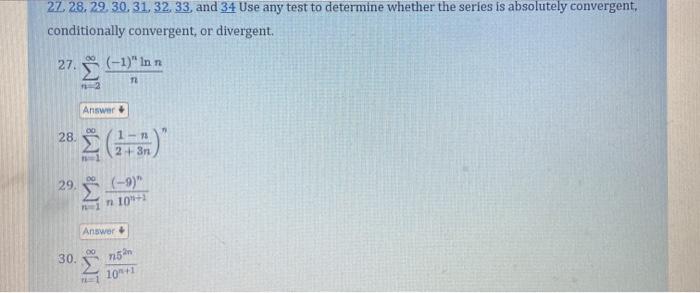 Solved 27, 28, 29, 30, 31, 32, 33, and 34 Use any test to | Chegg.com