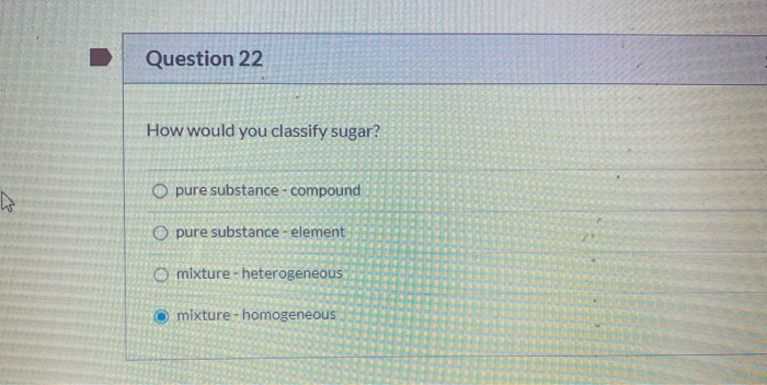 How Would You Classify Sugar