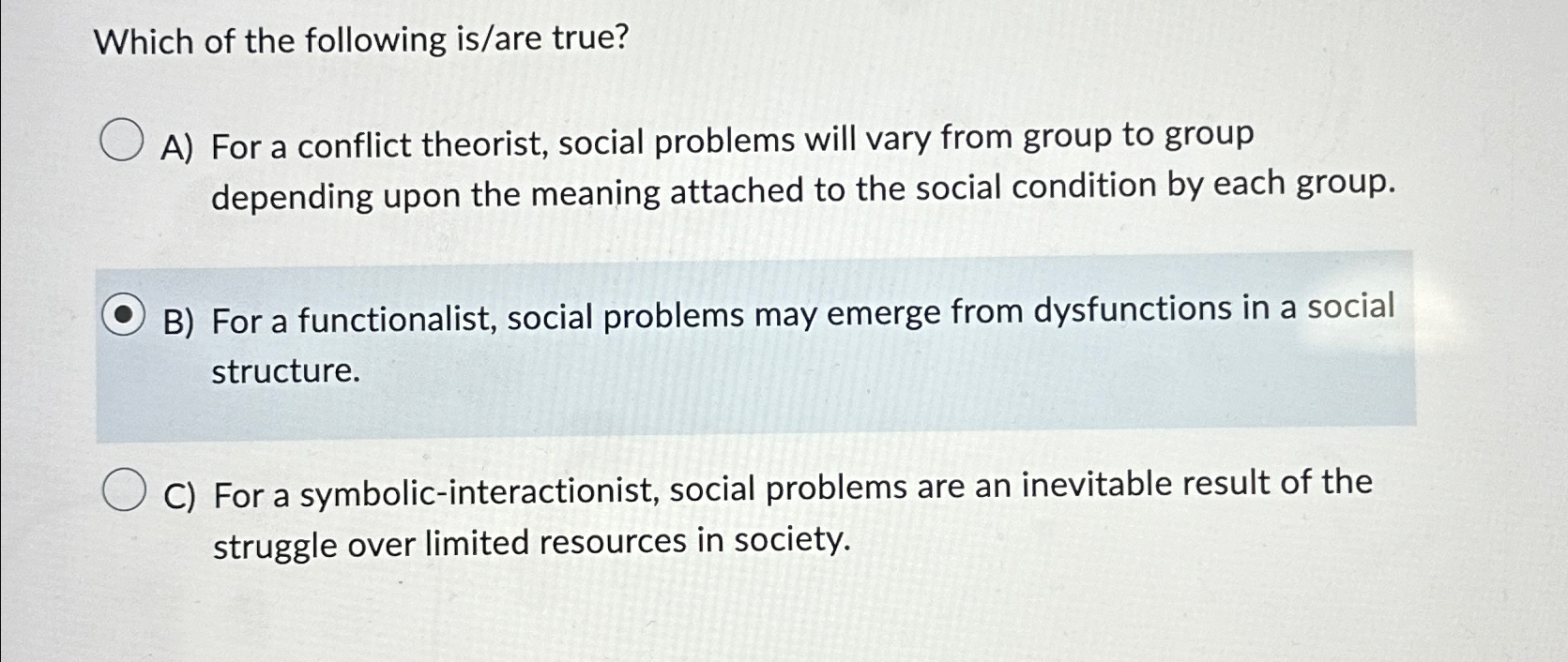 Solved Which of the following is/are true?A) ﻿For a conflict | Chegg.com