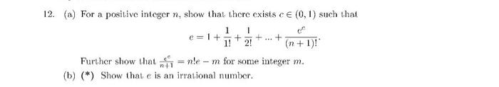 Solved 2. (a) For a positive integer n, show that there | Chegg.com