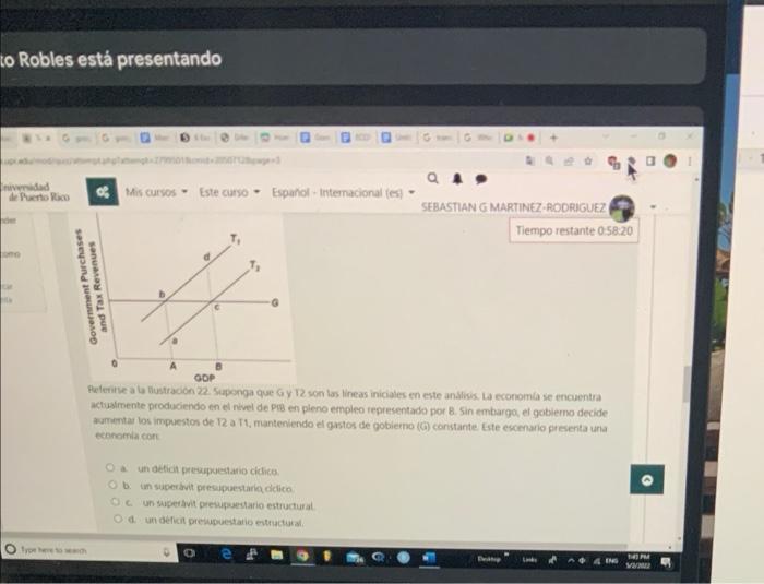 to Robles está presentando niversidad de Puerto Rico der omo Type here Mis cursos Este curso Español-Internacional (es) SEBAS