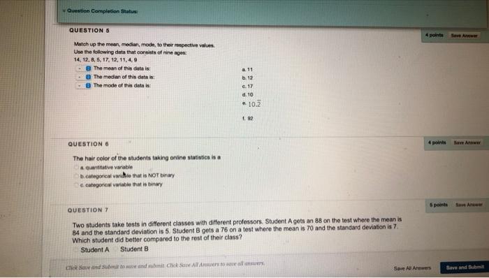 Solved Question Completion Status QUESTIONS www Match up the | Chegg.com