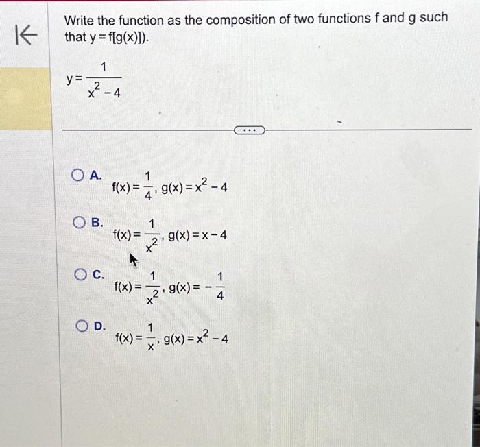 Solved Write the function as the composition of two | Chegg.com