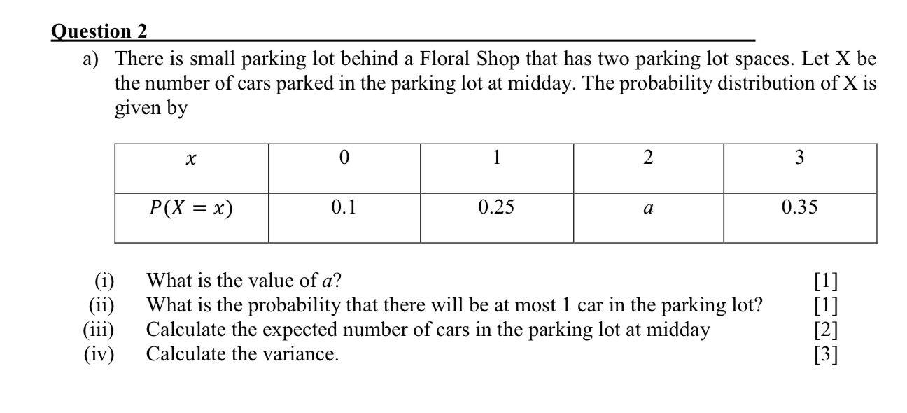 Solved Question 2a) ﻿There is small parking lot behind a | Chegg.com