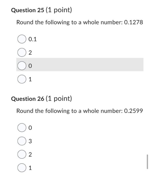 Solved Round the following to a whole number: 0.1278 0.1 2 0 | Chegg.com