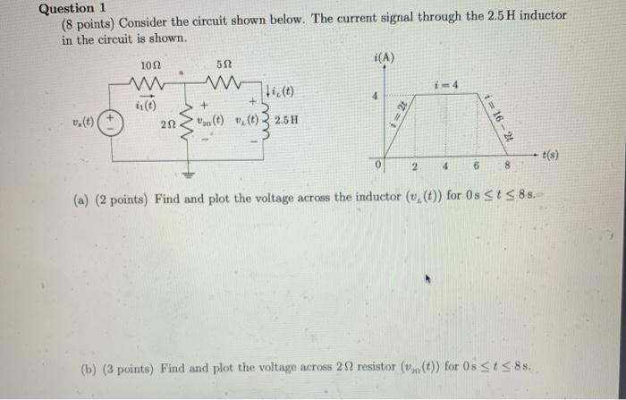 Solved Question 1 (8 points) Consider the circuit shown | Chegg.com