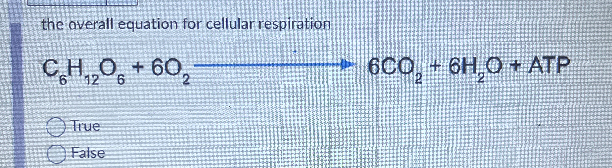 Solved the overall equation for cellular | Chegg.com