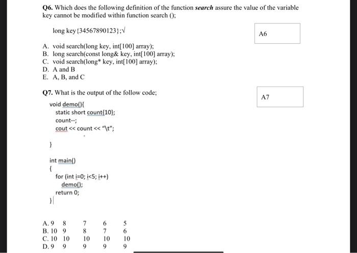 Solved Q5. Assuming that t is an array and ptr is a pointer | Chegg.com