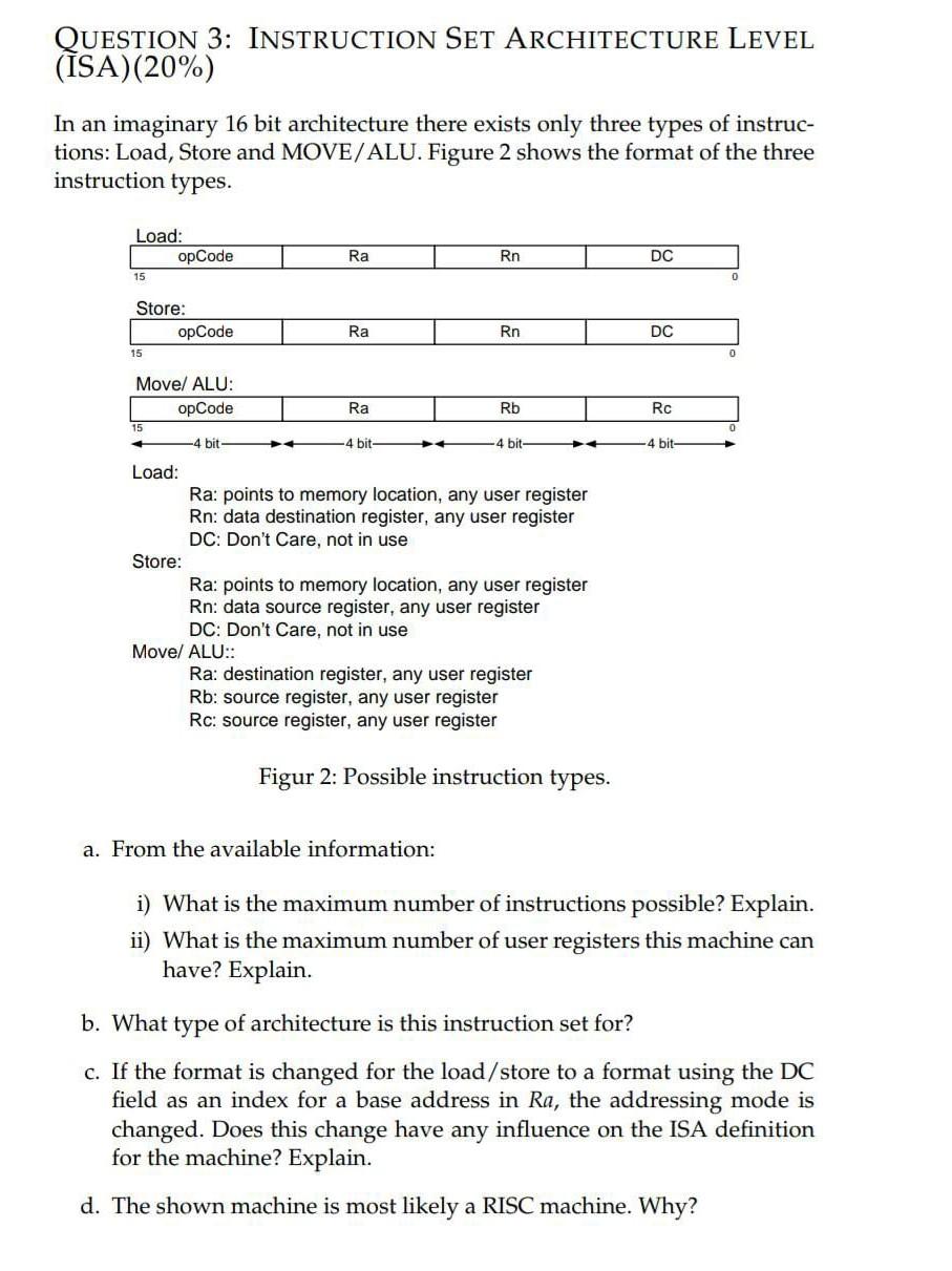 Solved QUESTION 3: INSTRUCTION SET ARCHITECTURE LEVEL | Chegg.com