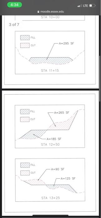 Solved 1. The cut and fill cross sectional areas of a | Chegg.com