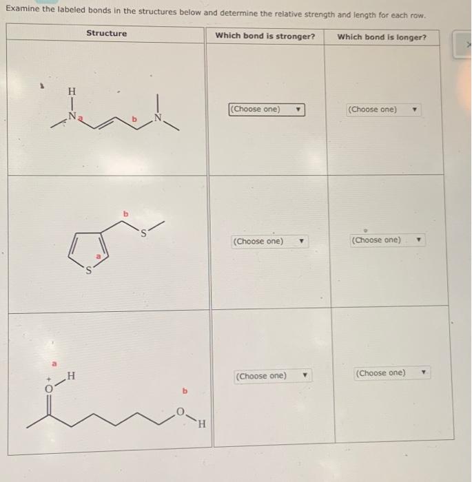 Solved Examine the labeled bonds in the structures below and | Chegg.com