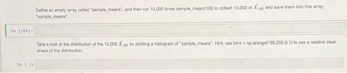 Solved Define Empty Array Sample Means Then Run 10 000 Chegg Com   Image