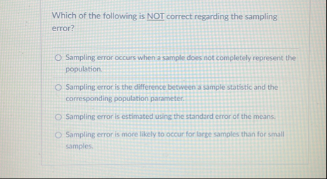 Solved Which of the following is NOT correct regarding the | Chegg.com