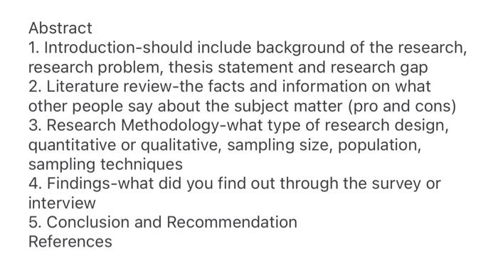 Abstract 1. Introduction-should include background of | Chegg.com
