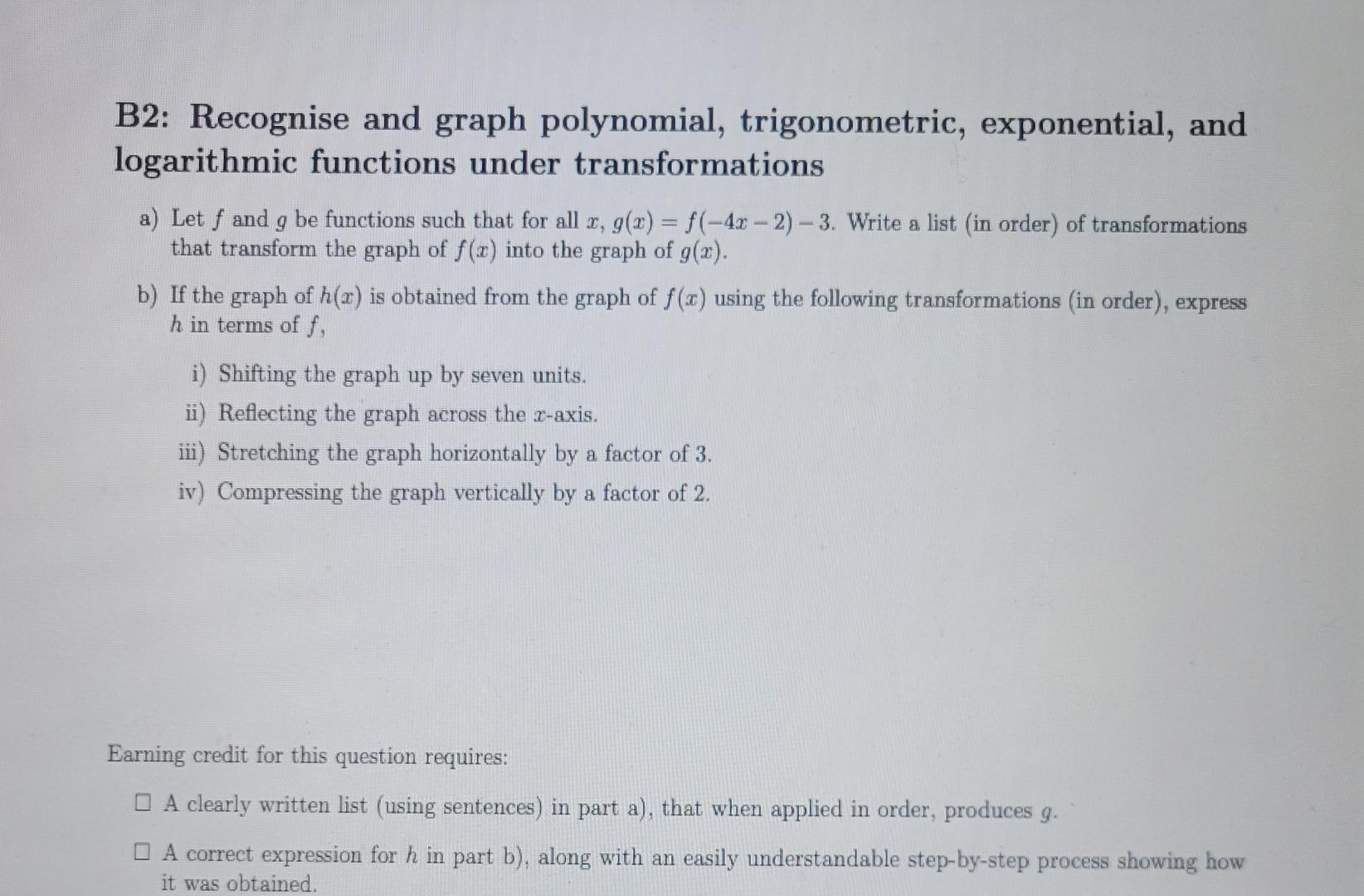 Solved B2: Recognise and graph polynomial, trigonometric, | Chegg.com