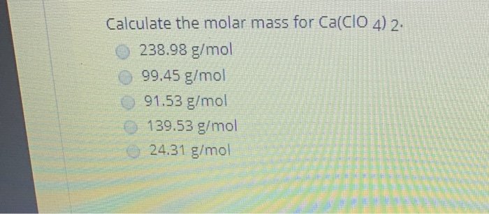 cl2 molar mass
