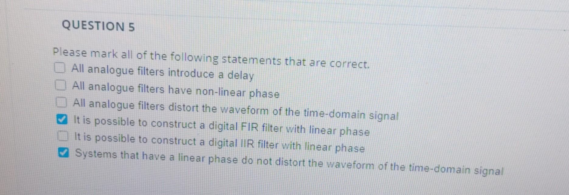 Solved QUESTION 5 Please mark all of the following | Chegg.com