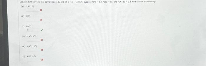Solved Let A and B be events in a sample space S, and let C | Chegg.com
