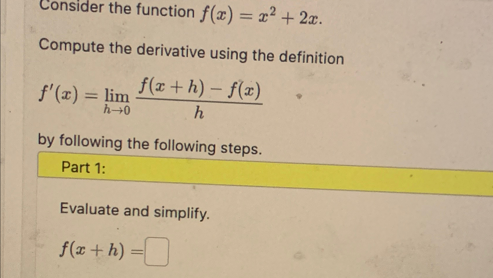 Solved Consider The Function F X X2 2x Compute The