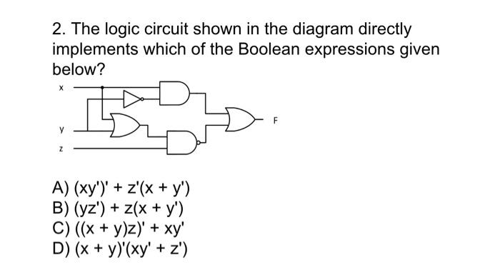 Solved 2. The logic circuit shown in the diagram directly | Chegg.com