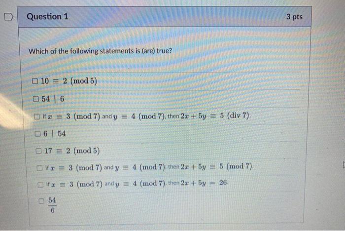 Solved D Question 1 3 pts Which of the following statements | Chegg.com
