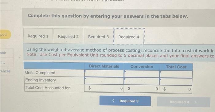 Solved Required: Using The Weighted-average Method Of | Chegg.com