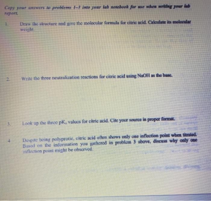 Solved Copy your answers to problems in your lab notebook | Chegg.com