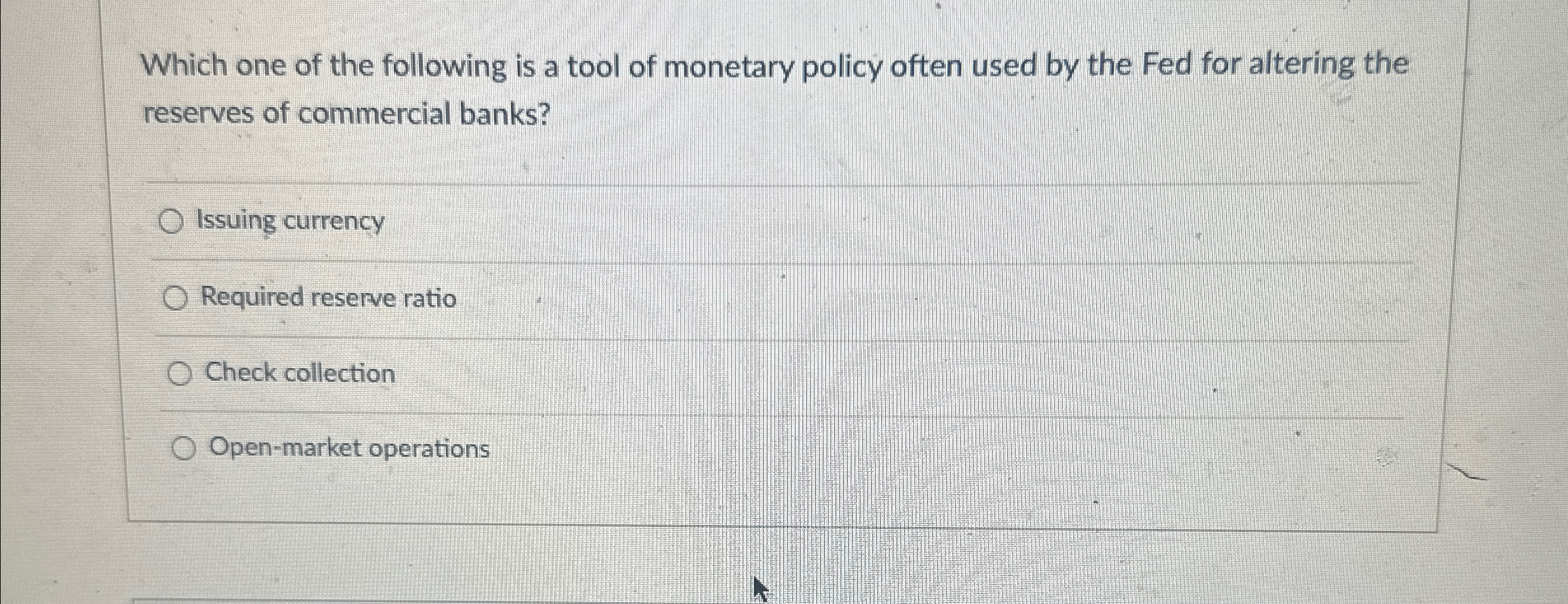 Solved Which one of the following is a tool of monetary | Chegg.com